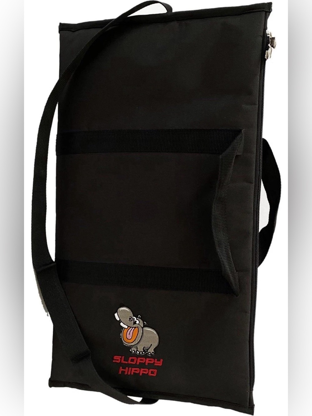 Sloppy Hippo 10” x 17” Rectangular Flat Soft Padded Bag Black Waterproof Durable